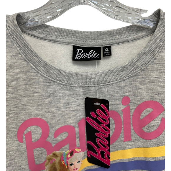 BARBIE Junior's 'Mountain Time" Retro Graphic Sweatshirt Size XL Gray - Picture 3 of 8
